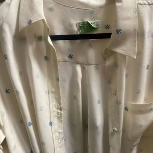 Equipment 420 palm print silk blouse